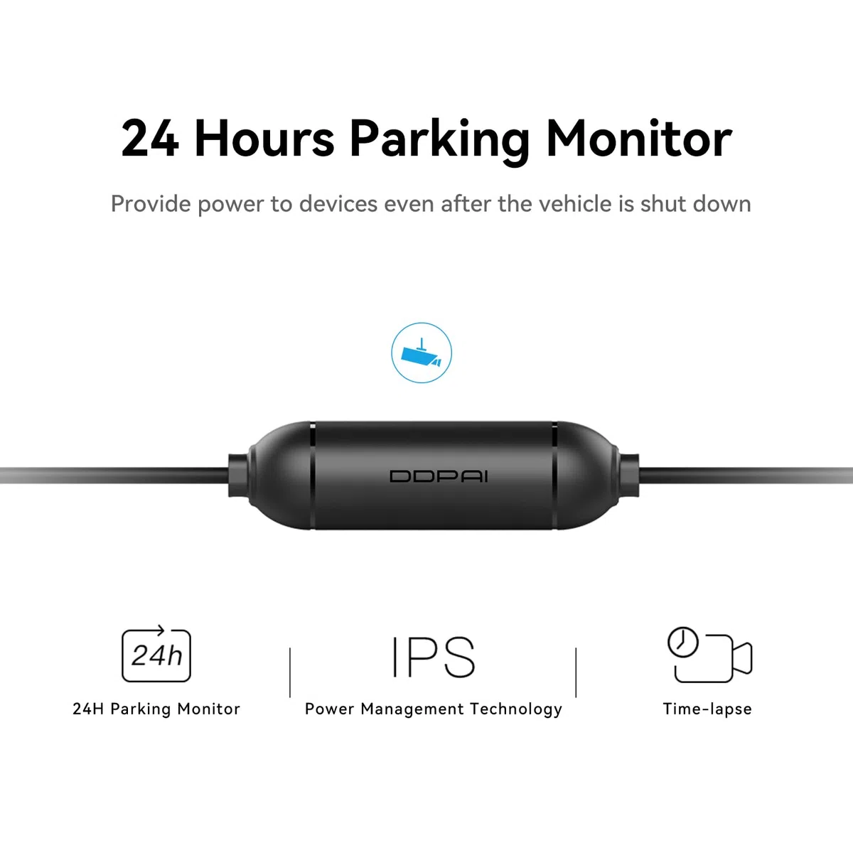 ddpai Dashcam USB-C Hardwire Kit, 3 m Auto-Kamera Hardwire Kabel mit Unterspannungsschutz, kompatibel mit N5 Dual & Mini 2X, ermöglicht 24h Parküberwachung, 12V/2A auf 5V/2A