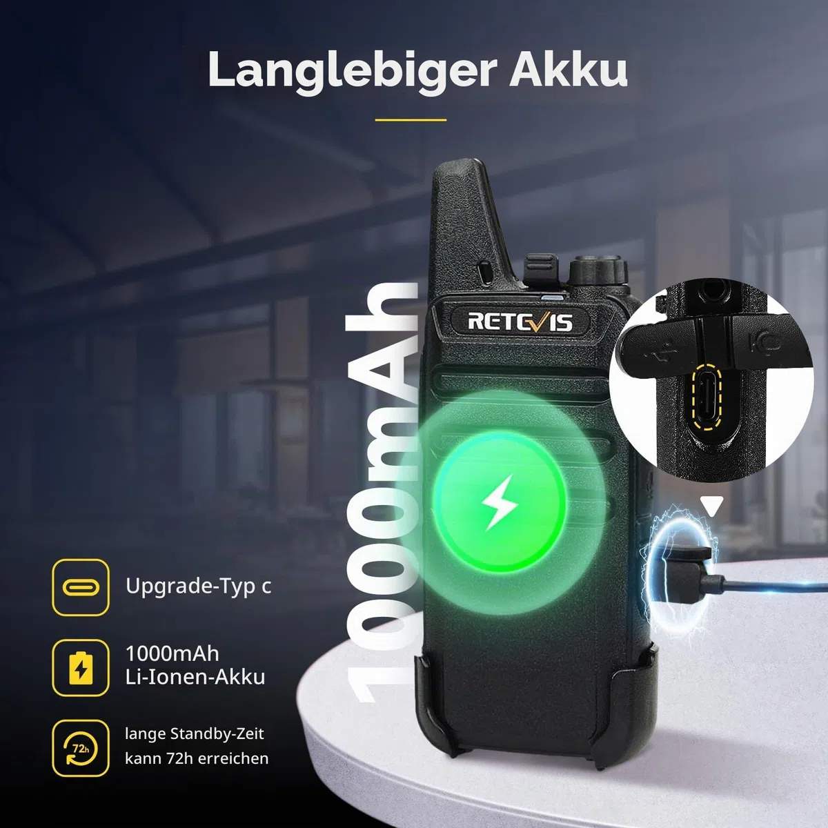 Retevis RT622 Funkgerät, Walkie Talkie Klein mit 6-Wege-Ladegerät 6 Stück | VOX, Langlebig Handfunkgerät, Klare Klangqualität, PMR446 Funkgeräte Set für Hotel, Restaurant
