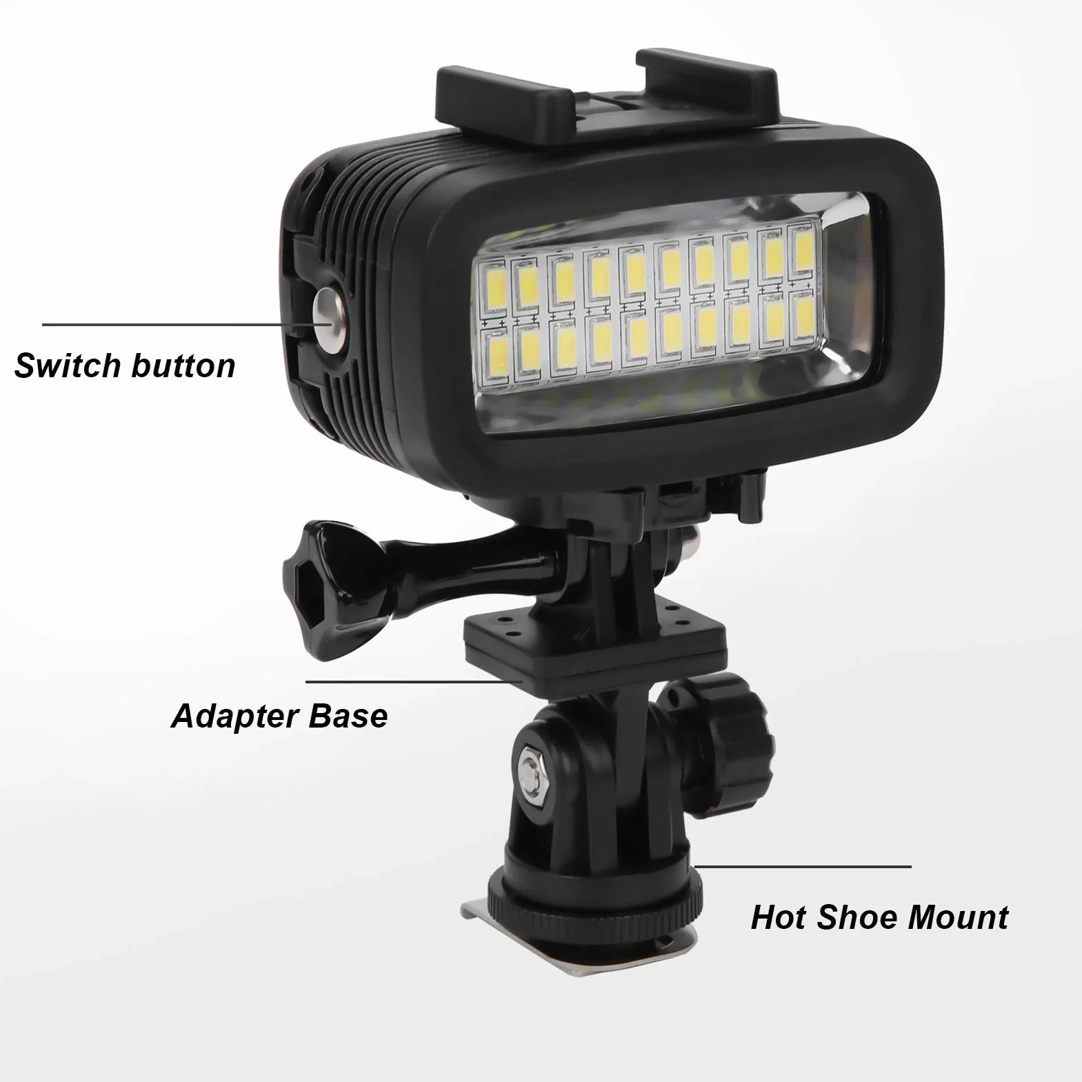 PUSOKEI 7 Zoll LED-Lichtleiste - 40 M Unterwasserlichter Tauchlicht, Wasserdichtes LED-Fülllicht, Wasserdichtes LED-Videolicht 5500 K für Unterwasseraufnahmen, Unterhaltung Usw