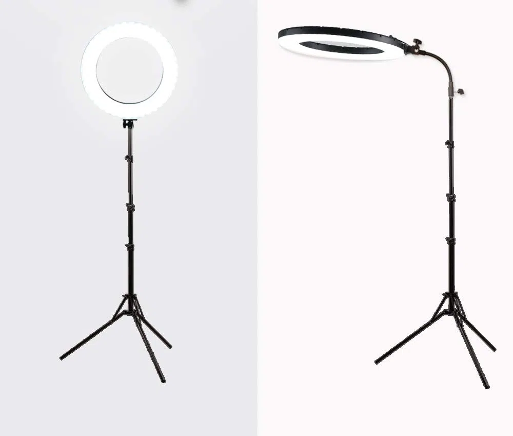 18" 60W LED Ringleuchte Licht Set Tätowierung Augenbraue Fülllicht Dimmbares Kamera-Fotografie Studiolicht Video-Licht mit Makeup Porträt YouTube Video Shooting (18 Zoll Set mit weiche Röhre)