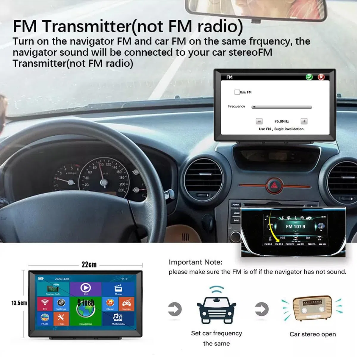 22,9 cm (9 Zoll) GPS-Navigator für Auto, Neueste 2026 Karte, Touchscreen, GPS-Navigationssystem, LKW, GPS, Sprachführung und Radarkamera-Warnung, GPS, Spurführung, lebenslange Live-Karten-Updates