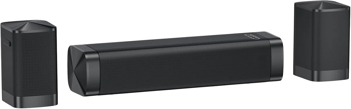 GarageRock Center Lautsprecher 2.1ch Soundbar mit Dolby Audio, 3-in-1 Abnehmbare Soundbar für TV Geräte, 2 Built-in Bass Woofer, 160W Spitzenleistung, Surround Sound für Heimkino/TV/PC/Gaming/Beamer