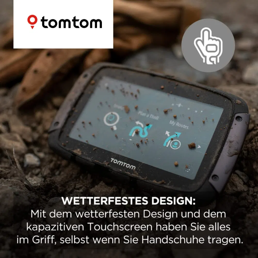 Tomtom Motorrad Navi Rider 550-4,3 Zoll, kurvige und bergige Strecken, Karten-Updates Welt, Stauvermeidung Dank Traffic, Halterung, Updates über Wi-Fi (generalüberholt)
