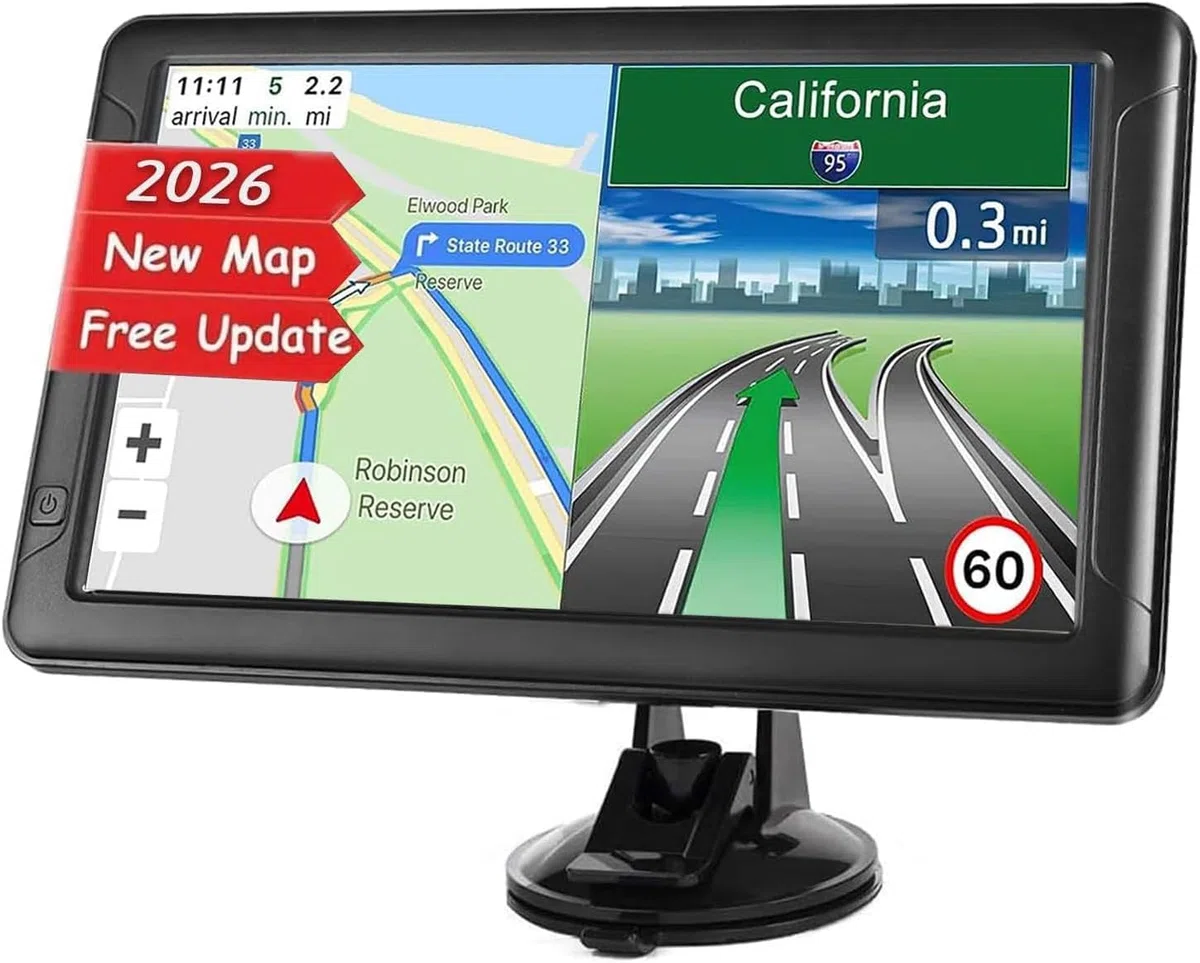 22,9 cm (9 Zoll) GPS-Navigator für Auto, Neueste 2026 Karte, Touchscreen, GPS-Navigationssystem, LKW, GPS, Sprachführung und Radarkamera-Warnung, GPS, Spurführung, lebenslange Live-Karten-Updates
