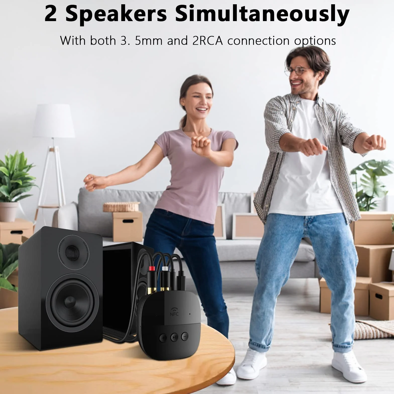 eppfun Bluetooth 5.2 Audio Adapter, Bluetooth Empfänger Receiver für Stereoanlage mit 3.5mm AUX Klinke & Cinch für Lautsprecher, Verstärker, Home Stereoanlage