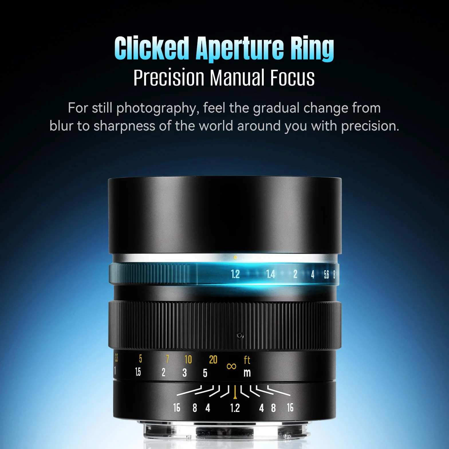 7Artisans 50mm F1.2 für M43-Mount Objektiv, APS-C manueller Fokus, kompatibel mit Olympus and Panasonic M4/3-Mount GH/G9/GX/GF/BGH-Serie