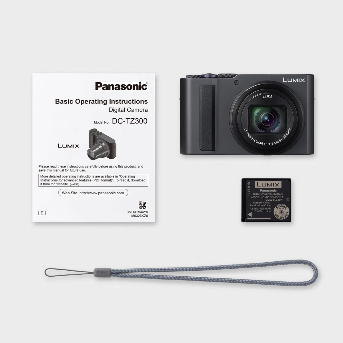 Panasonic LUMIX DC-TZ300E 20,1MP Reisezoom-Kamera, 15x Leica Optisches Zoomobjektiv, 1,0-Typ BSI-Sensor, 4K Video und Foto, 5-Achsen-Stabilisierung, Silber