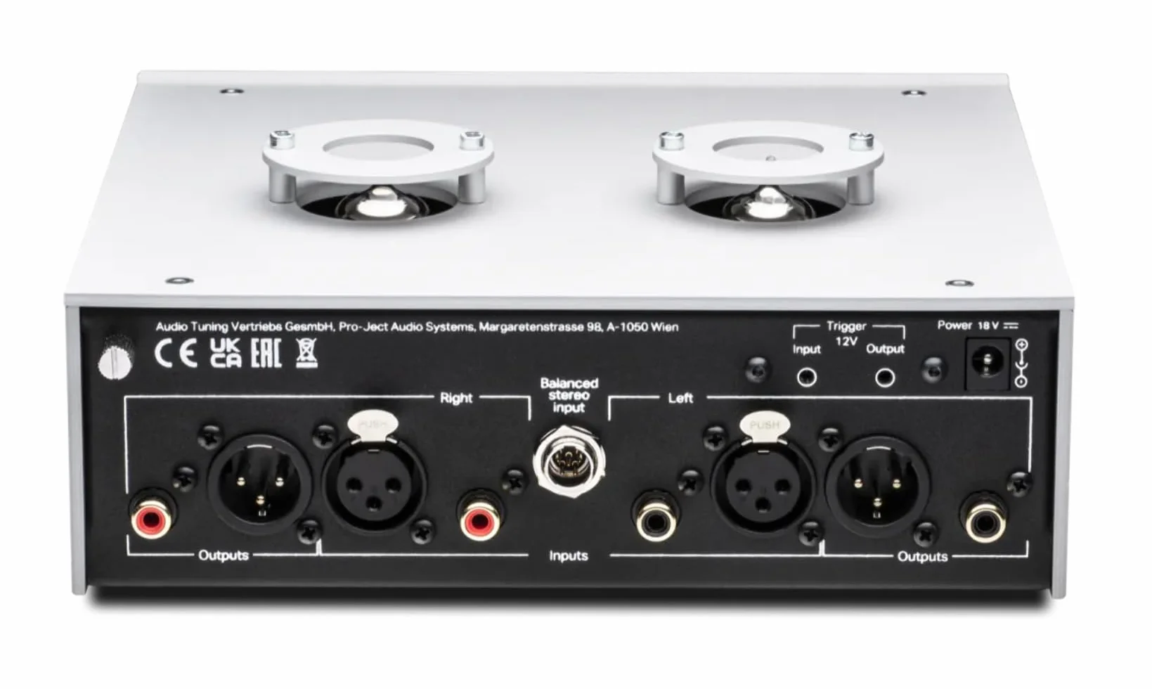 Pro-Ject Tube Box DS3 B Dual-Mono True Balanced Röhren-Phono-Vorverstärker (Silber)
