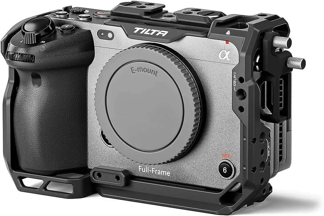 Tilta Full Camera Cage for FX3/FX30 V2 | Top Plate NATO Rail, Cold Shoe, 1/10.2 cm-20 and 3/20.3 cm-16 | Thumb Screw Design | Black