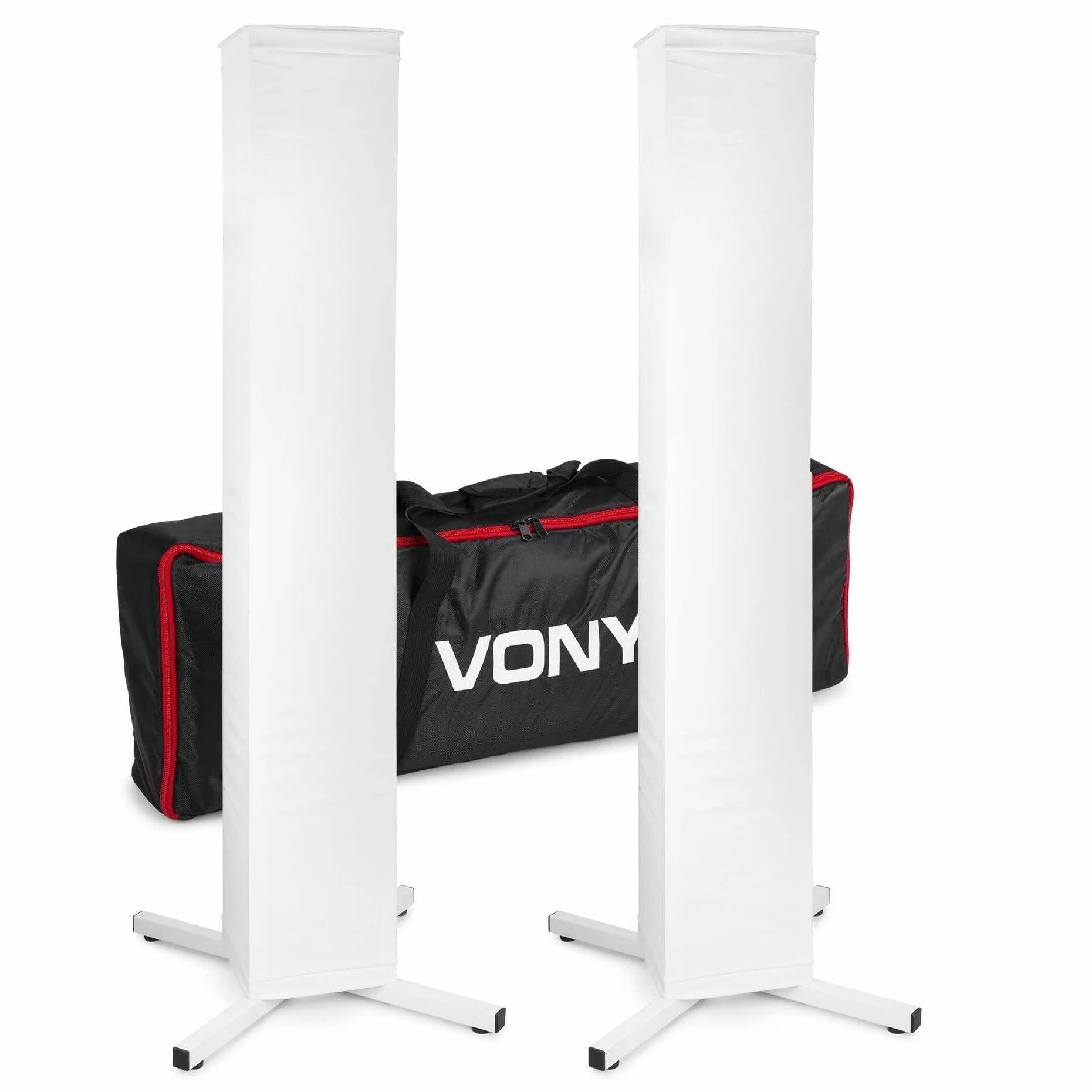 Vonyx DJP165 Universal-Lautsprecherständer - Auch für Lichteffekte, Produkte usw. geeignet - Inkl. weißer und schwarze Abdeckung - höhenverstellbar