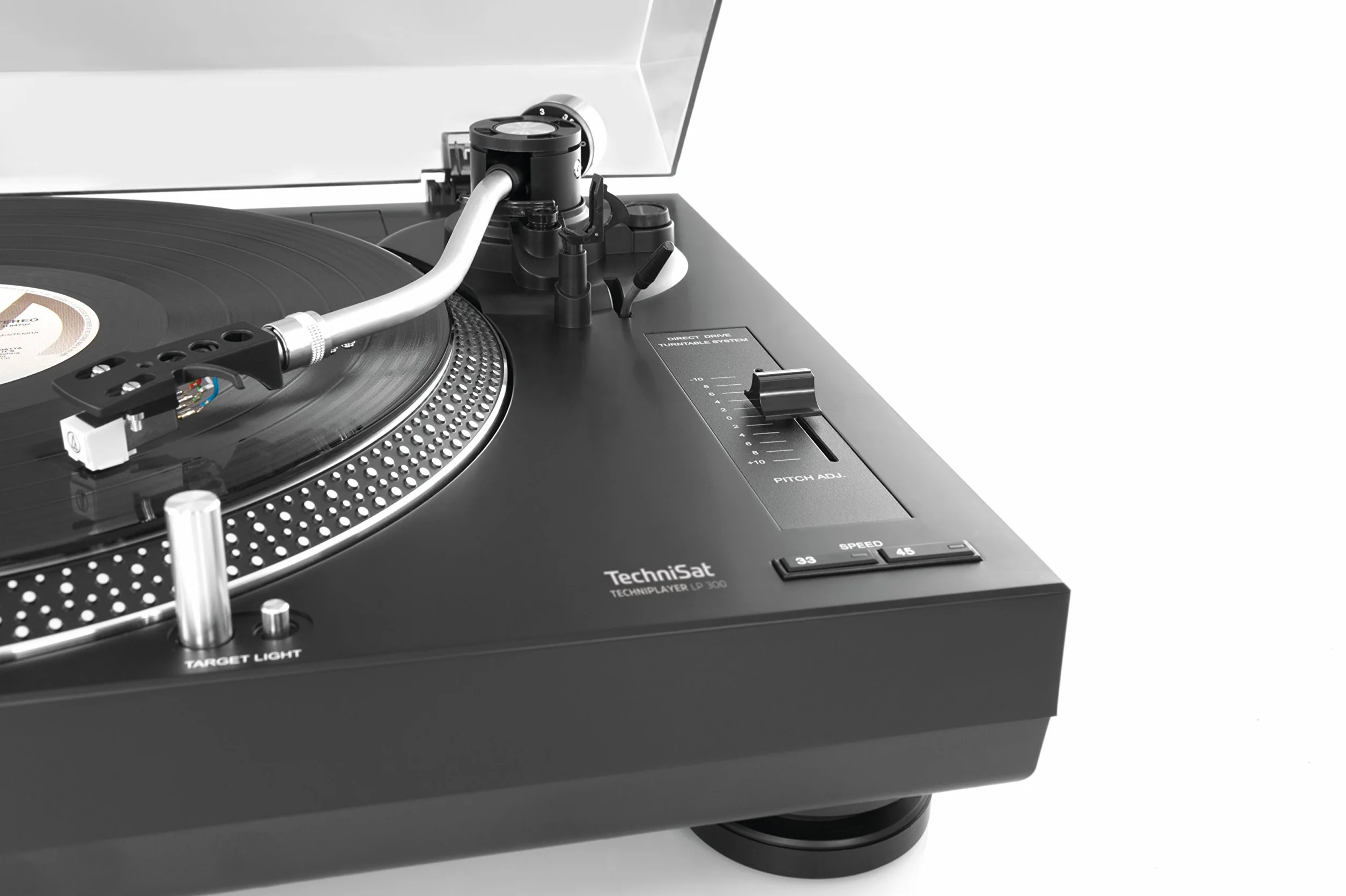 TechniSat TECHNIPLAYER LP 300 - Profi-USB-DJ-Plattenspieler | mit Scratch-Funktion und Digitalisierungsfunktion, Drehzahl: 33/45 U/min, Quarzgesteuerter Direktantrieb, schwarz
