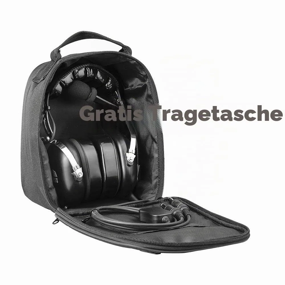 Luftfahrt-Headset für Piloten, PNR Luftfahrt-Headset, komfortable Ohrdichtungen, passive Geräuschreduzierung, mit Tragetasche