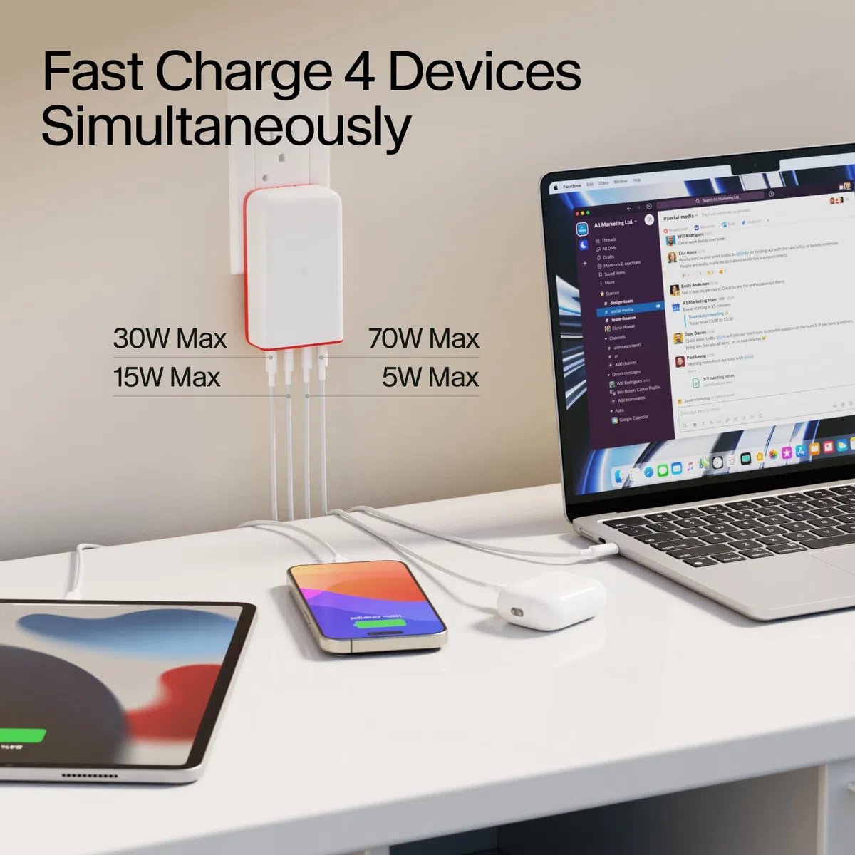 Twelve South PlugBug 120W USB-C Wall Travel Charger with Find My Zeitgleiches Laden von 4 Geräte