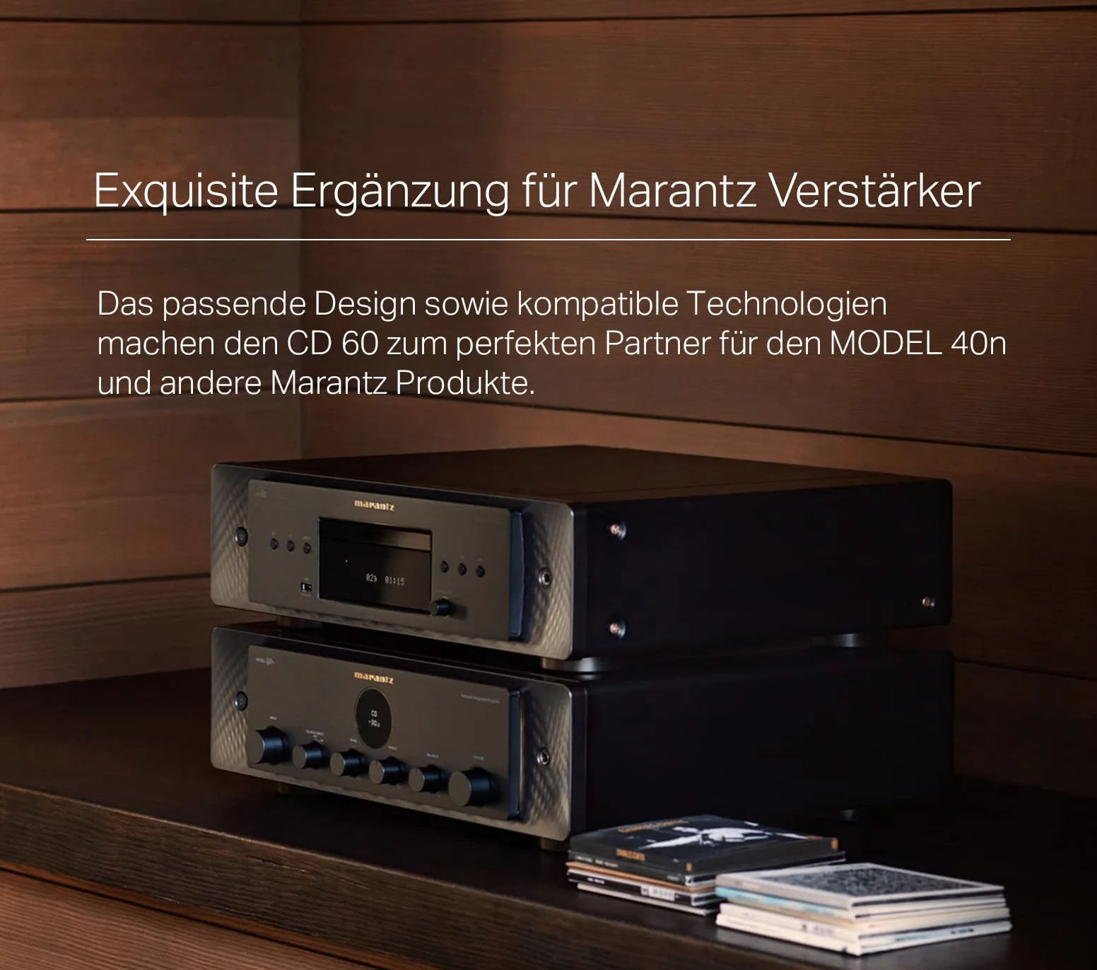 Marantz CD60 HiFi CD Player, CD Spieler mit Hi-Res Audio, Digital/Analog-Wandler, Marantz HDAM Schaltung, Kopfhörer-Verstärker