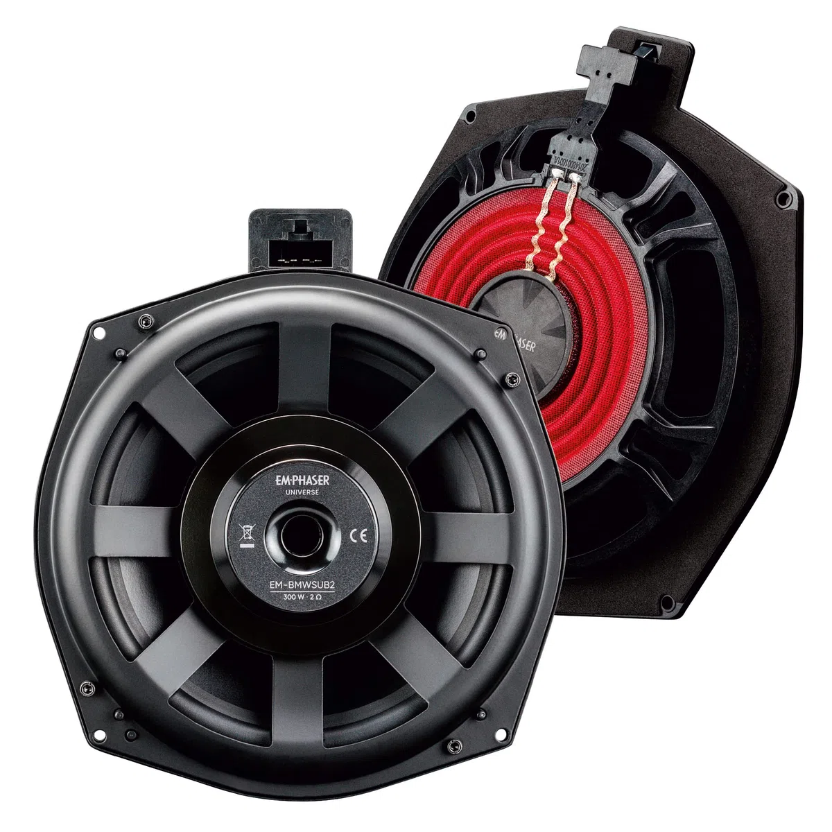 EMPHASER EM-BMWSUB2 – High Power 20 cm / 8 Zoll Auto Untersitz Subwoofer, kompatibel mit BMW Fahrzeugen, Plug & Play Underseat Bass, 150 W, 1 Paar