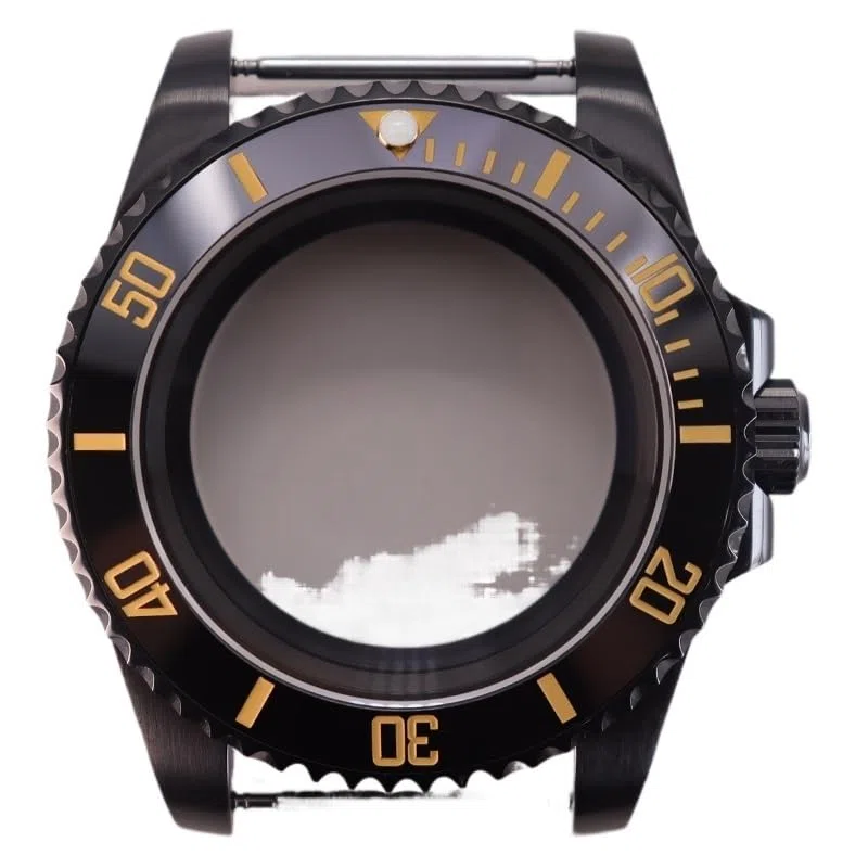 1pc 40mm Schwarz Taucher Herren Uhr Gehäuse Glas for Submariner NH35 NH36 NH38 Eta2824 Miyota8215 Bewegung 28,5 mmDial