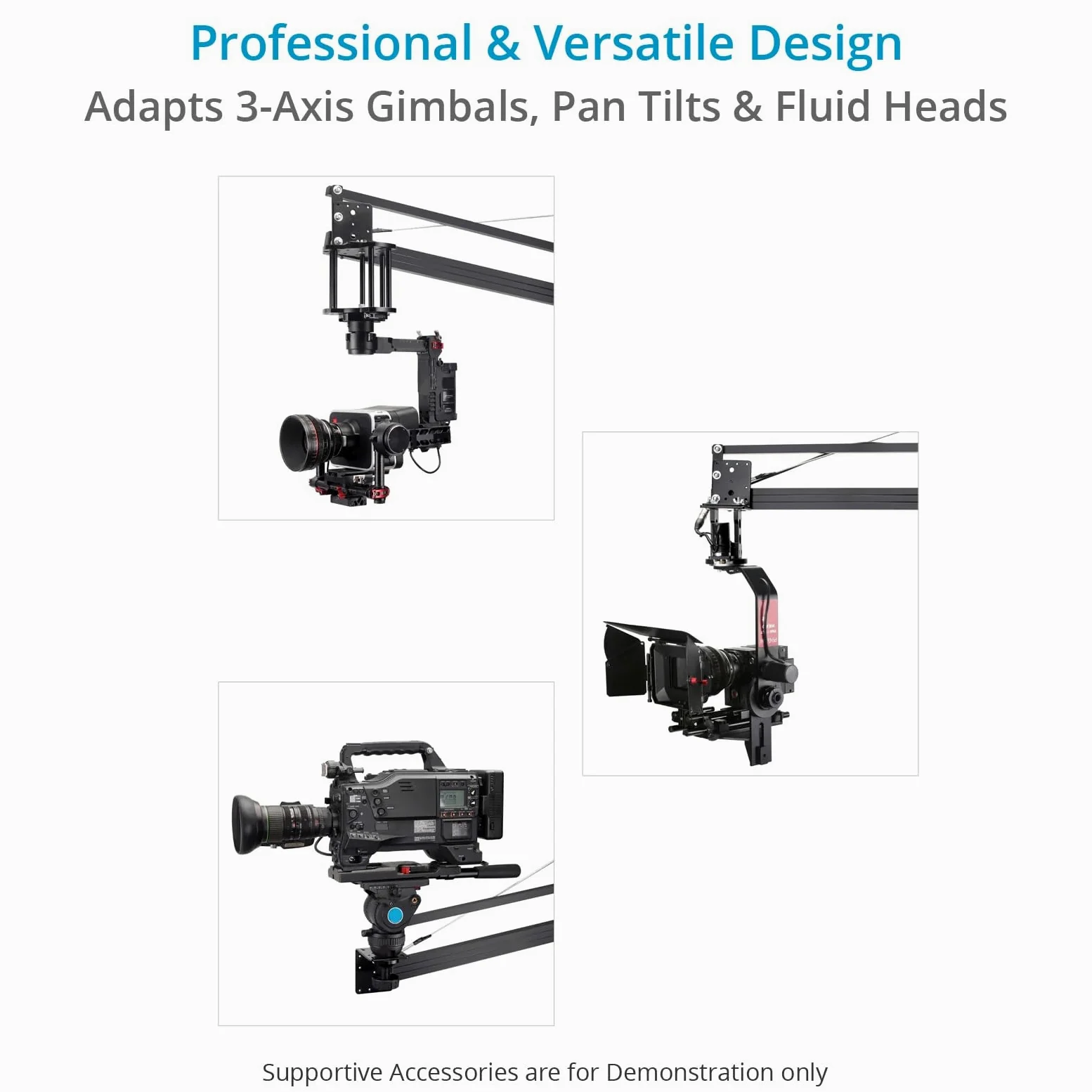 Proaim 14-Fuß-Kamera Kranspiegel mit Ständer für Gimbals, Pan-Tilt & Fluid Head. Für DSLR-Videokameras bis zu 8 kg / 17,6 lb (P-14-JS)
