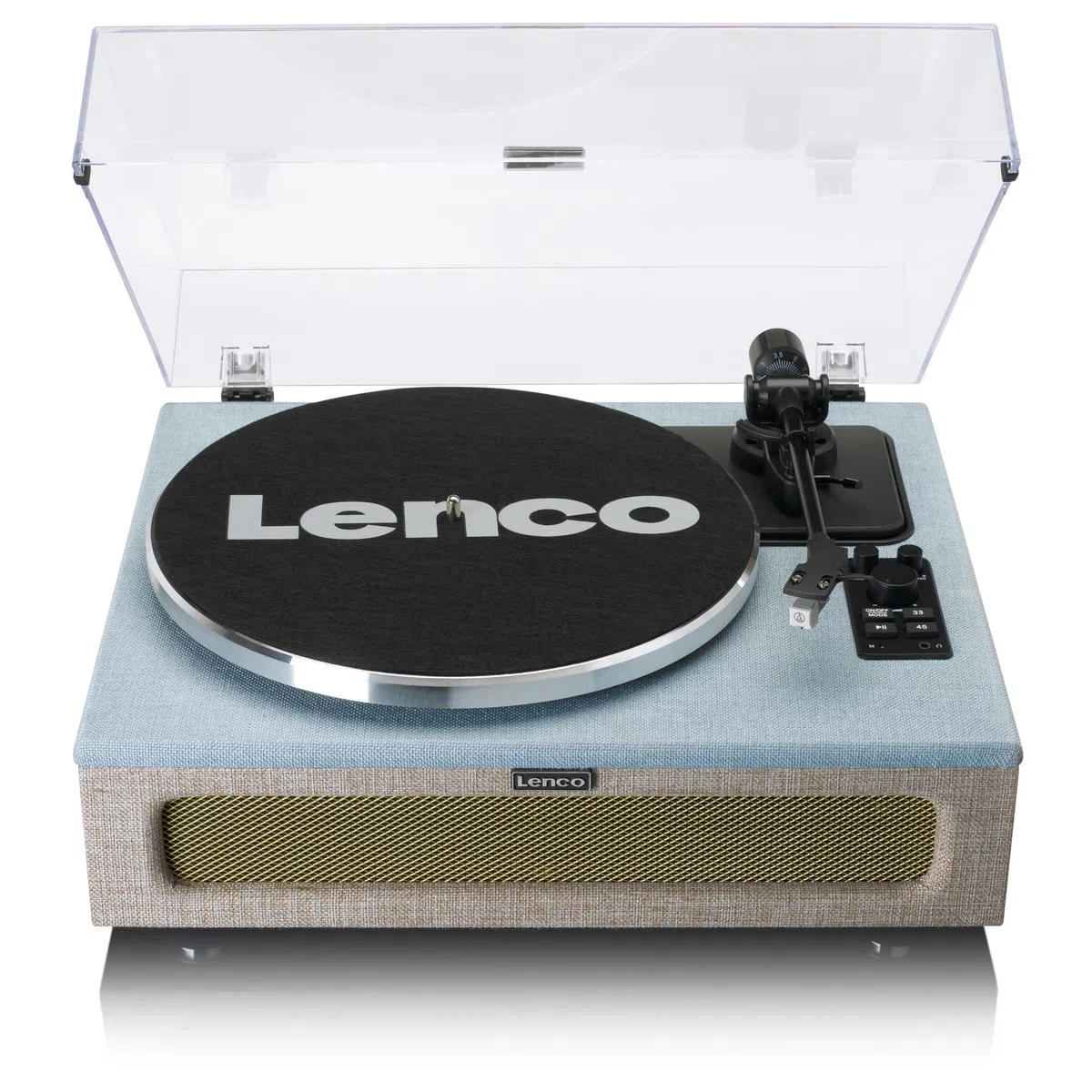 Lenco LS-440BUBG - Plattenspieler mit Lautsprecher - Schallplattenspieler | LS-440 - Vinyl Player - Bluetooth 40 Watt RMS - Riemenantrieb - Pitch Control - Vorverstärker