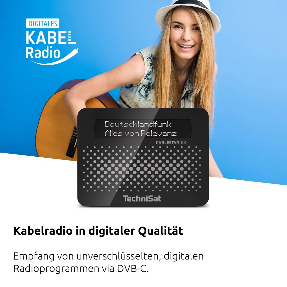 CABLESTAR 100 Digitalradio (für unverschlüsselte digitale Radioprogramme via Kabelnetz) schwarz