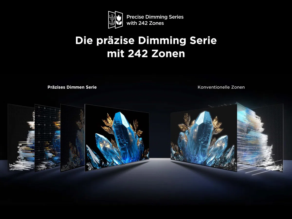 TCL 65Q6C 65 Zoll QD-Mini LED Fernseher, 4K HDR Premium 1000nits, Smart TV mit Google TV (Dolby Vision IQ & Atmos, Onkyo 2.1 Soundsystem, 144Hz Motion Clarity Pro, Game Master)