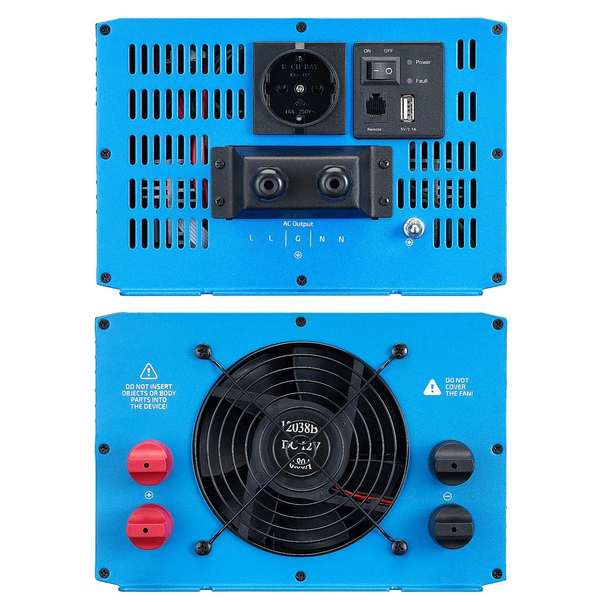 ECTIVE Reiner Sinus Wechselrichter SI30-3000W, 24V auf 230V, USB, Überlastschutz, Überhitzungsschutz, Aluminiumgehäuse - DC/AC Spannungswandler, Umwandler, Stromwandler für Haushaltsgeräten
