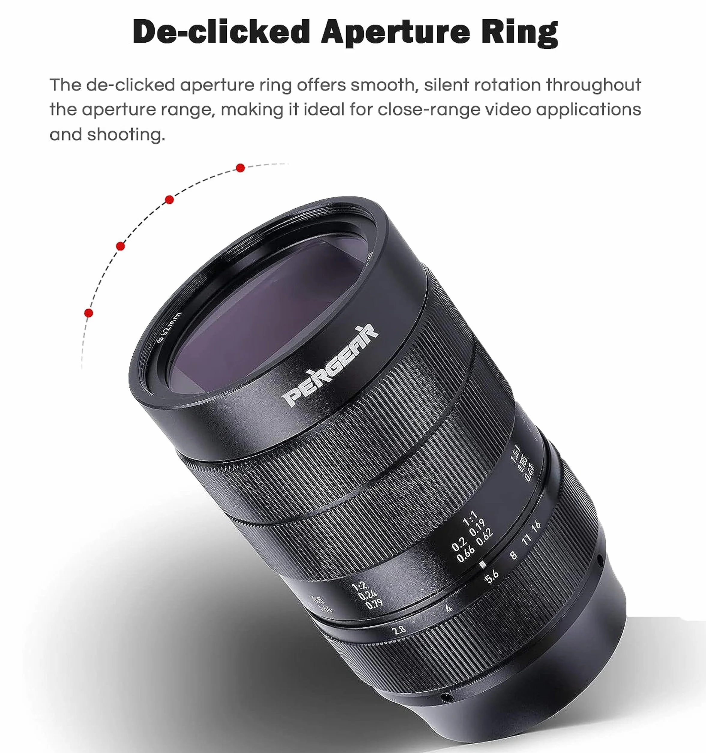 PERGEAR 60mm F2.8 II Vollformat-Makro Objektiv mit 2-facher Vergrößerung für Sony E-Mount, Manueller Fokus und Große Blende, Kompatibel mit spiegellosen Sony E-Mount-Kameras Alpha a7 a7II a7III a7R