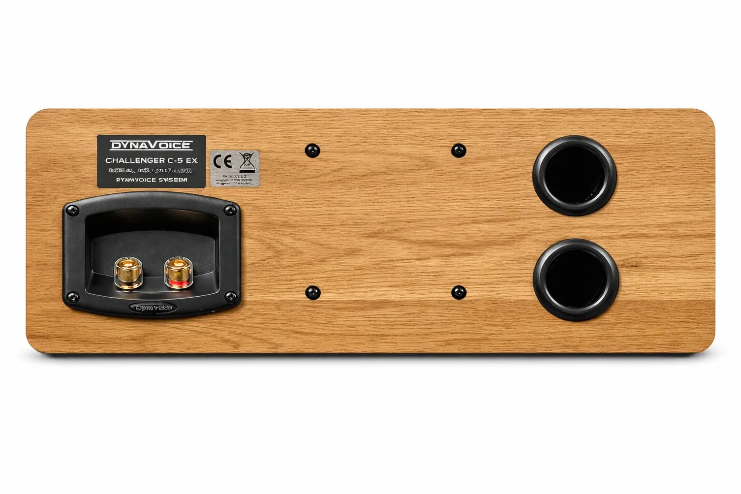 Dynavoice Challenger C-5 Eiche Natur. Passiver Center Lautsprecher 2 Wege 120W 8 Ohm. Doppelter 5,25 Zoll Woofer und 1 Zoll Tweeter. Heimkino HiFi. Bassreflex Rückseite. VESA 10x10 kompatibel.