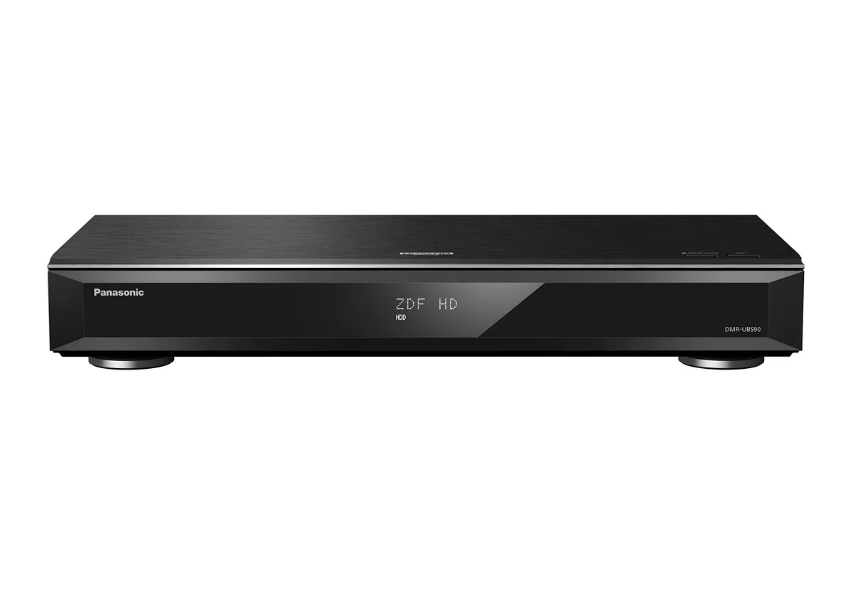 Panasonic DMR-UBS90EGK Ultra HD Blu-ray Recorder (2TB HDD, 4K Blu-ray Disc Wiedergabe, UHD TV Satellitenempfang, 3 x DVB-S/S2 HD Tuner) & KabelDirekt – 4K HDMI-Kabel – 5 m – 4K@60Hz (Schwarz/Blau)