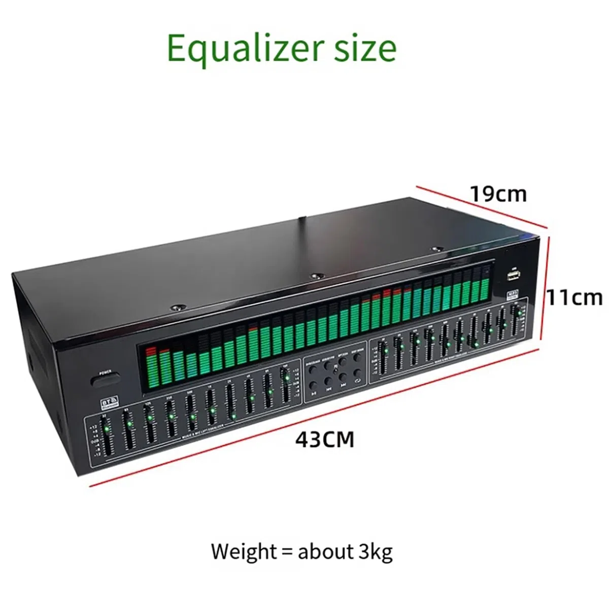31-Band-Digital-Equalizer, Professioneller Digitaler Audio-Stereo-Grafik-EQ, Musikspektrumanalysator, LED-Audio-Soundprozessor-Soundsystem, Rauschunterdrückung, Für Aufnahmestudio