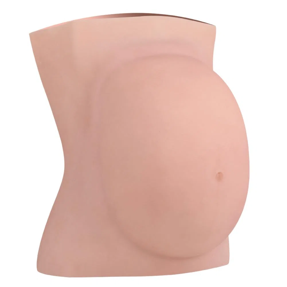 Künstlicher Schwangerschaftsbauch, künstliches Silikon, für Film und Fernseher, Requisiten, Cosplay, Fotografie (9 Monate/1,9 kg, Weiß)