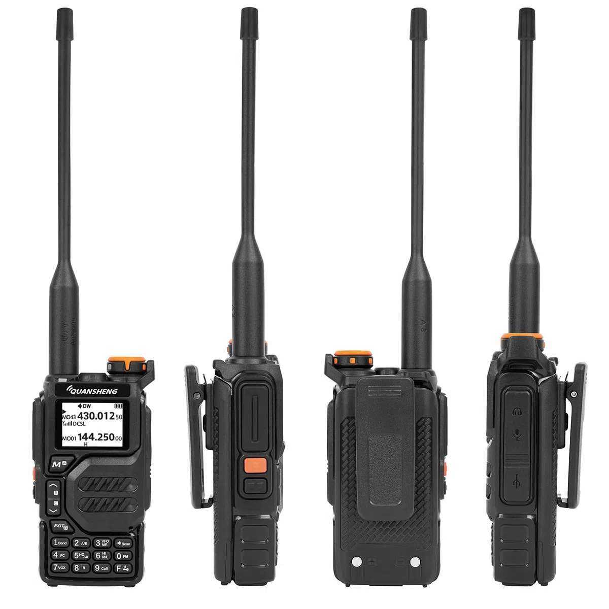 HYS Quansheng UV-K5(8) VHF UHF 5W Walkie Talkie | Long Range Wiederaufladbares Zwei-Wege-Funkgerät (mit Schraubhalterung), 200 Kanal VOX-Funktion, LED-Licht eingebaut