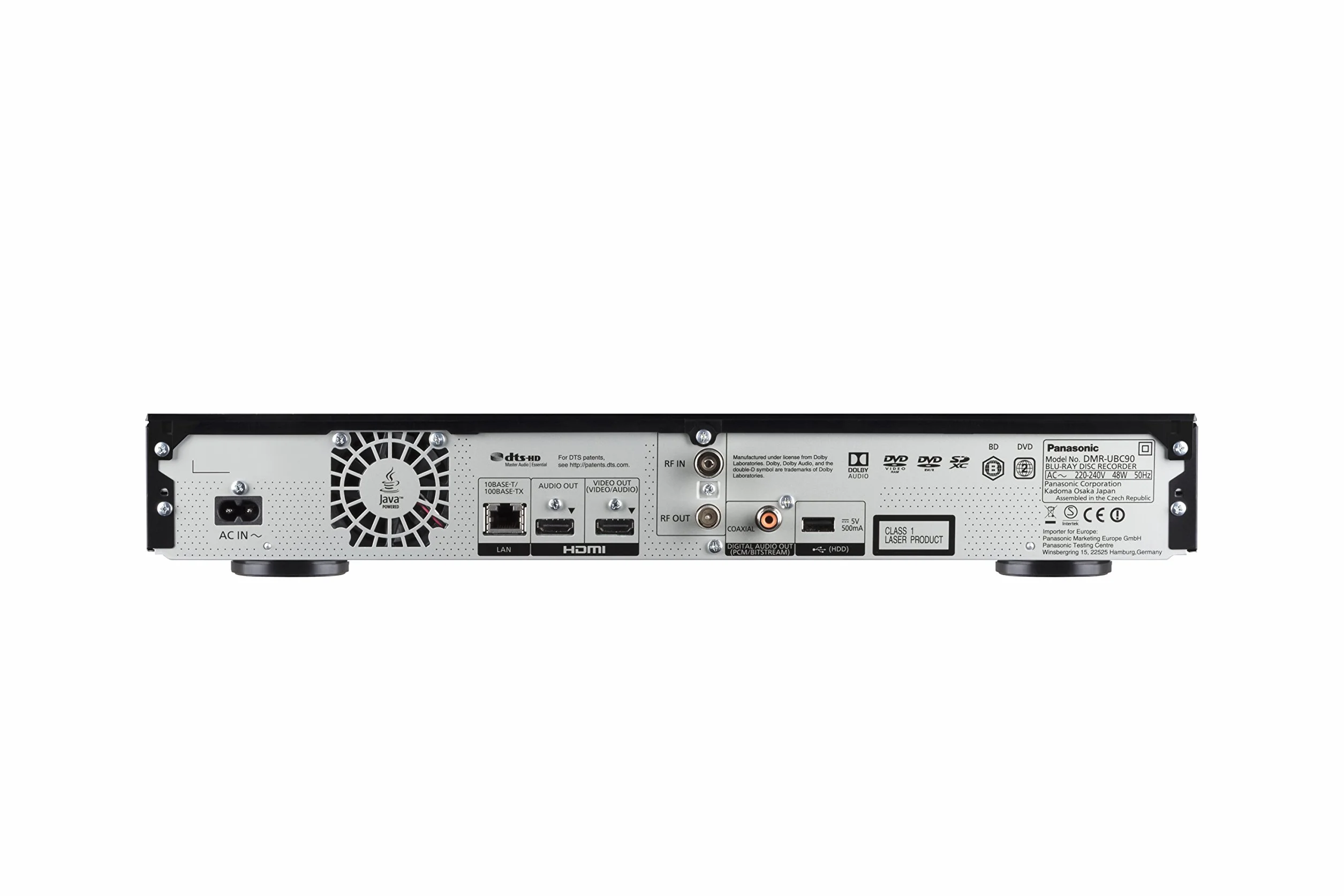 Panasonic DMR-UBC90EGK Ultra HD Blu-ray Recorder (2TB HDD, 4K Blu-ray Disc, UHD TV Kabelempfang, 3 x DVB-C/DVB-T2 HD Tuner) & KabelDirekt – 8K/4K HDMI-Kabel – 3 m – 8K@60Hz (Schwarz/Blau)