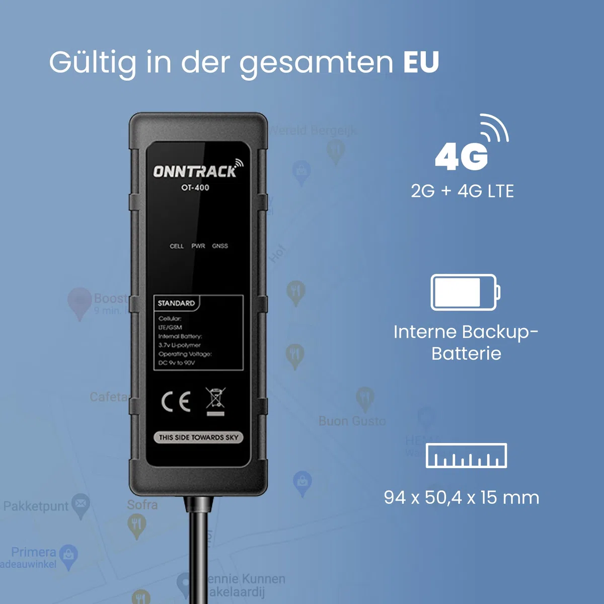 400 GPS Tracker Auto – Eingebauter Peilsender mit Echtzeit GPS Live Tracking, Lebenslang kostenlos, Ohne SIM-Karte & ABO, Manipulationsalarm, 4G LTE, App-Steuerung