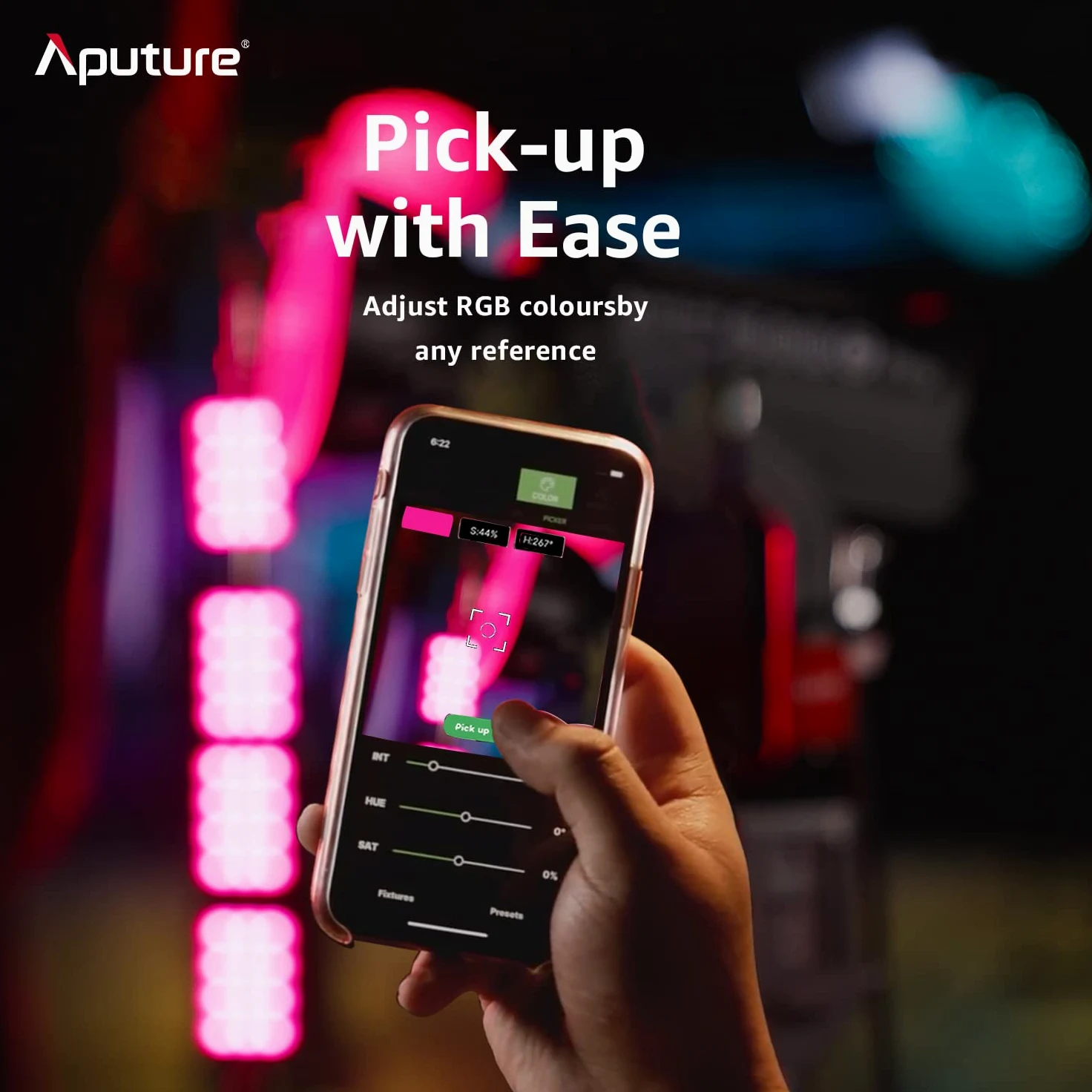 Aputure MC RGB LED-Kameraleuchte 3200-6500K, Kreatives Randlicht für Fotografie, Video & Filmemacher, Key-Light für Nahaufnahmen, Leichtgewicht für Reisen, Unterstützt App-Steuerung & Qi-Ladung