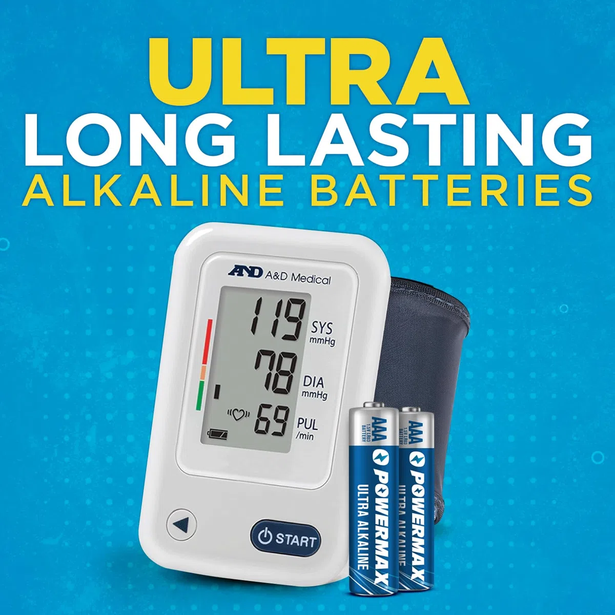 Powermax 60 AAA-Batterien, langlebige Alkalibatterie, 10 Jahre Lebensdauer, recycelbare Verpackung