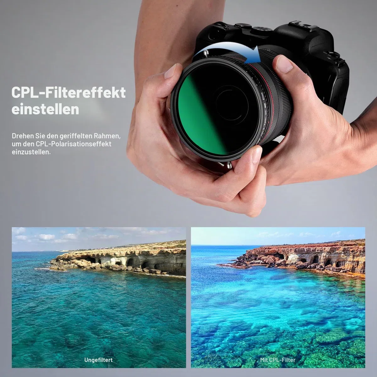 NEEWER 2 in 1 67mm Variabler ND Filter ND2–ND32&CPL Filter (Zirkularpolarisator) ohne X Markierung/30 Fach nanobeschichtet/HD Optikglas/ultradünner Rahmen aus Alulegierung/wasserabweisend/Kratzfest