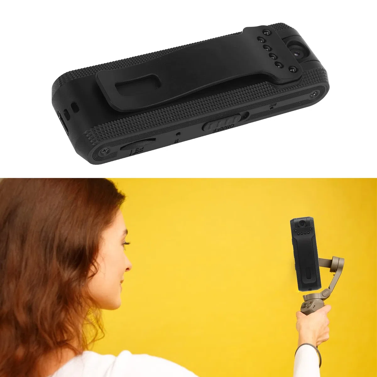 Am Körper Getragene Kamera Body-Camcorder Körperkamera 1080P Großer Weitwinkel-Anti-Shake-Back-Clip wasserdichte Aktion