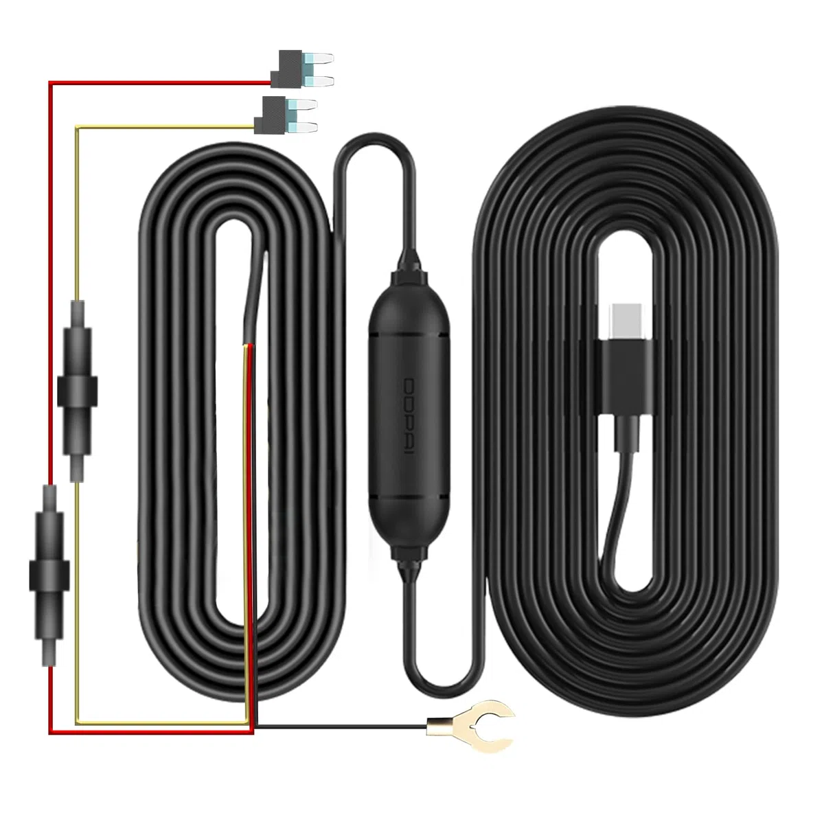 ddpai Dashcam USB-C Hardwire Kit, 3 m Auto-Kamera Hardwire Kabel mit Unterspannungsschutz, kompatibel mit N5 Dual & Mini 2X, ermöglicht 24h Parküberwachung, 12V/2A auf 5V/2A