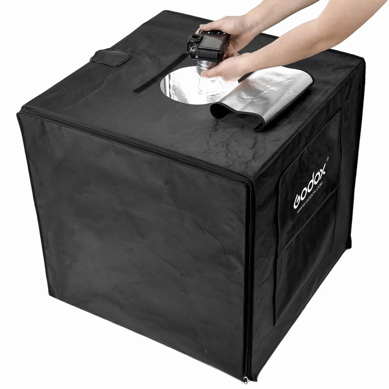 Godox Portable Triple Light LED Ministudio - 80x80x80cm - Professionelle Fotostudiobeleuchtung, Produktfotobox, Mini-Fotostudio für Produktfotos