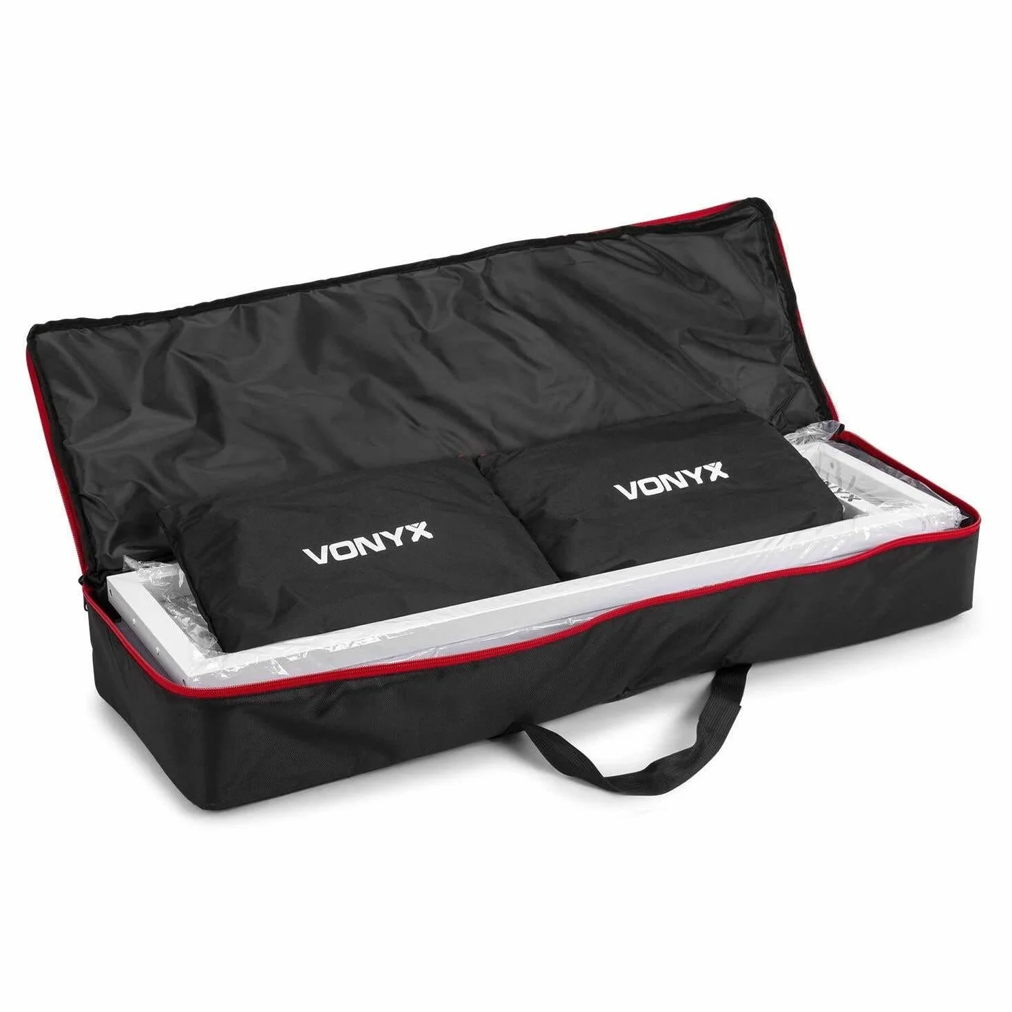 Vonyx DJP165 Universal-Lautsprecherständer - Auch für Lichteffekte, Produkte usw. geeignet - Inkl. weißer und schwarze Abdeckung - höhenverstellbar