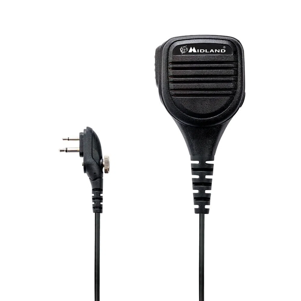 Midland G18 Pro, Two-Way-Funkgerät Walkie Talkie, 99 PMR446-Kanäle, Militärstandard Walkie Talkie, IP67-zertifiziert, Li-Ionen-Akku, Tischladegerät, Gürtelclip, schwarz