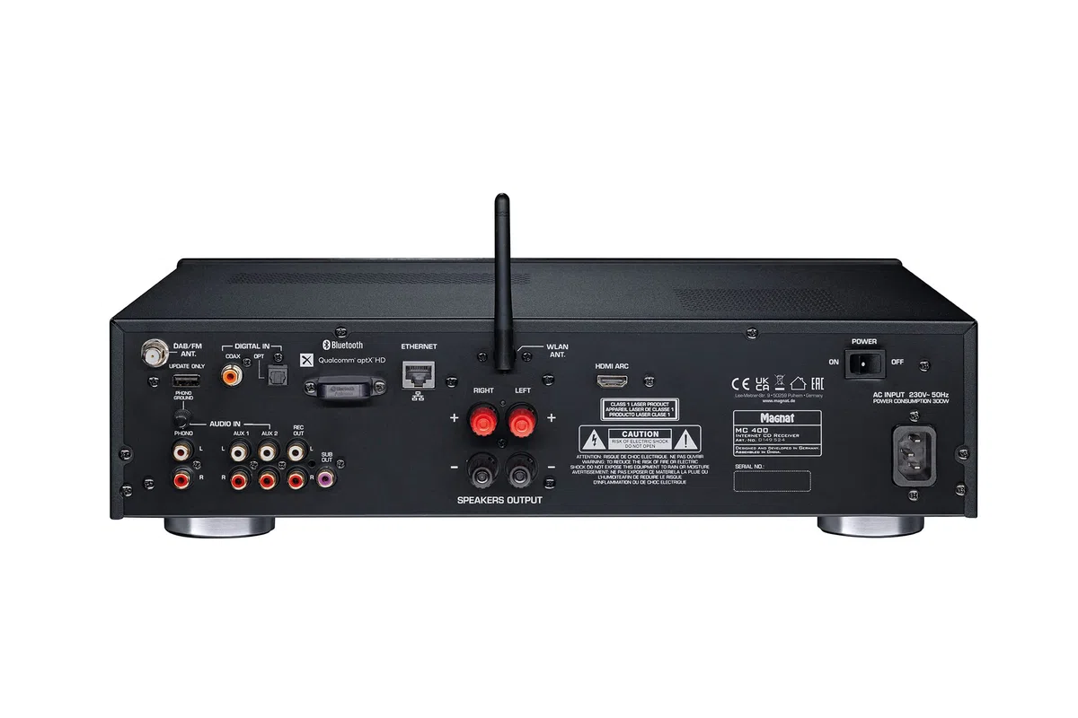 MC 400, Kompakter High-End Stereo Netzwerk/CD/DAB/FM-Receiver mit 200 Watt Maximal-Ausgangsleistung in Hi-Res Qualität
