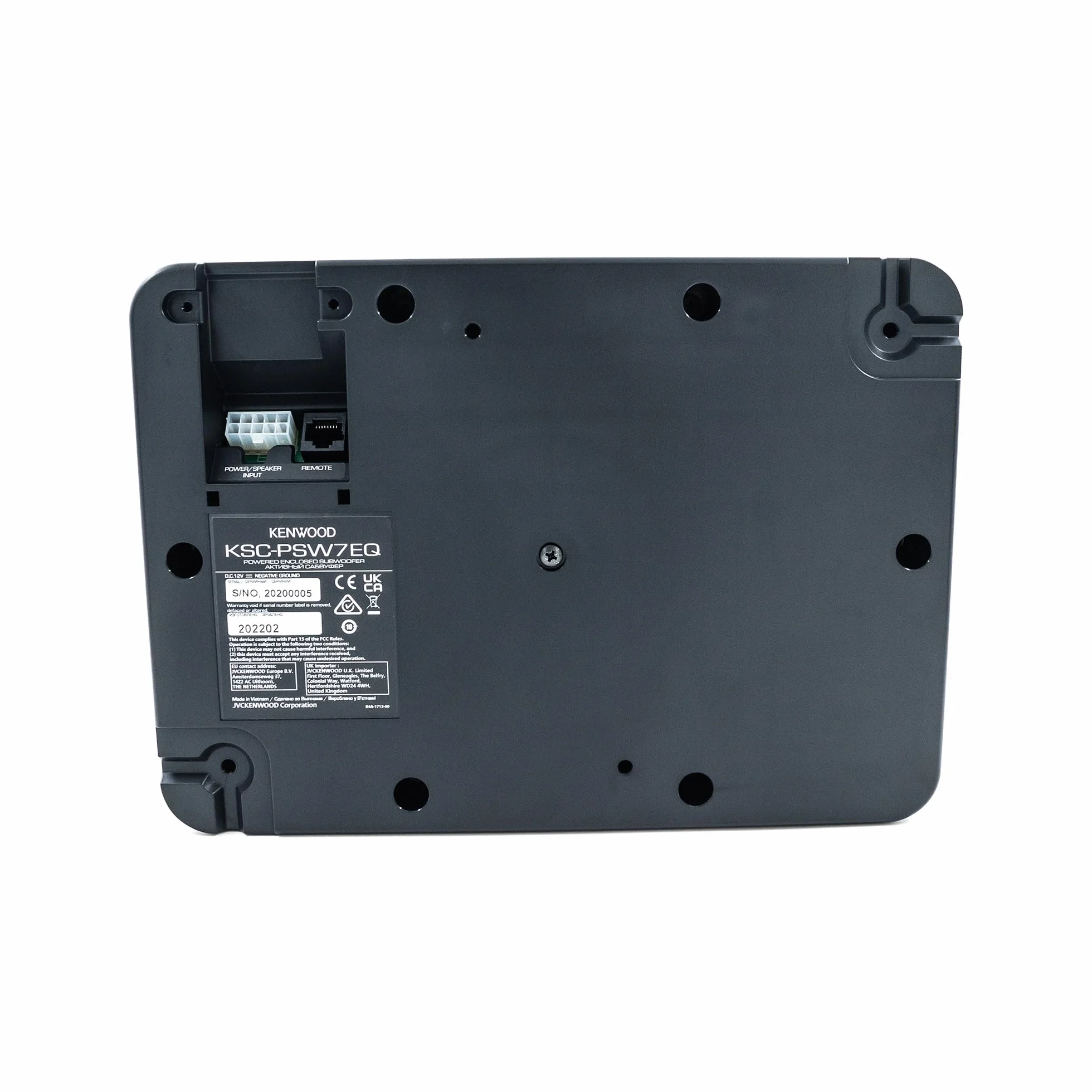 Kenwood KSC-PSW7EQ - Aktiver Kompaktsubwoofer mit Active EQ (160 Watt Ausgangsleistung, Class-D Verstärker, Alu-Gehäuse, Kabelfernbedienung)