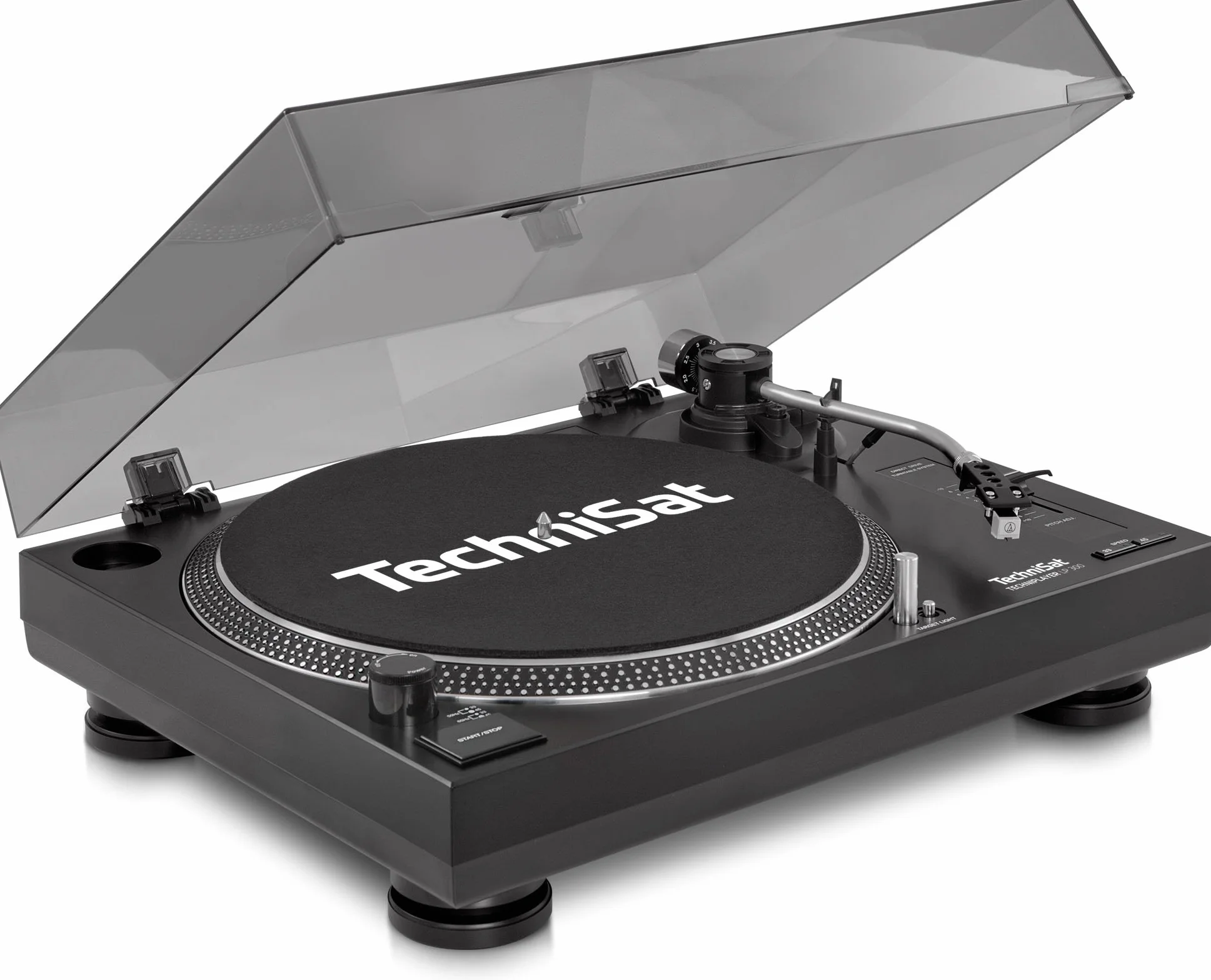 TechniSat TECHNIPLAYER LP 300 - Profi-USB-DJ-Plattenspieler | mit Scratch-Funktion und Digitalisierungsfunktion, Drehzahl: 33/45 U/min, Quarzgesteuerter Direktantrieb, schwarz