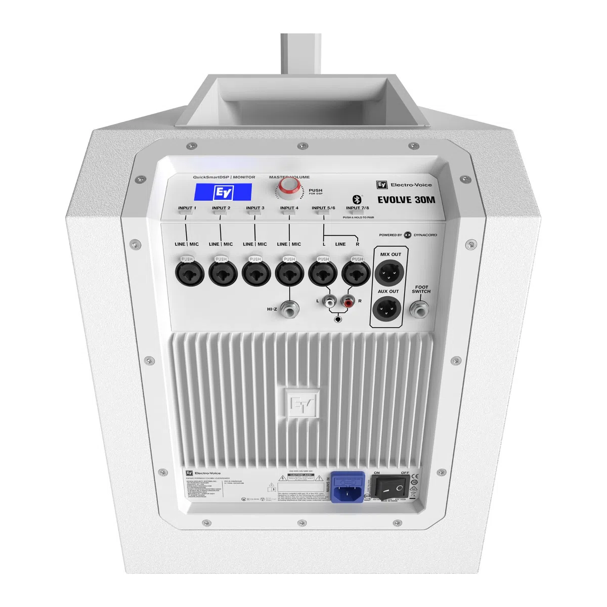 Electro Voice Evolve 30M, White - PA Säulensystem | 1000W Class-D, 10 Sub Plus 6x 2.8 Treiber, 8-Ch Mixer, Bluetooth, Quicksmart App, 123 dB Spl
