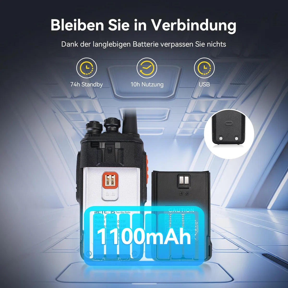 Retevis RT24 Plus Funkgerät Set, Walkie Talkie PMR Lizenzfrei Profi, 16 Kanäle Wiederauflabar USB Ladeschale,Walkie Talkie 10er Set mit Headset für Schule,Transport(10 STK, Schwarz)