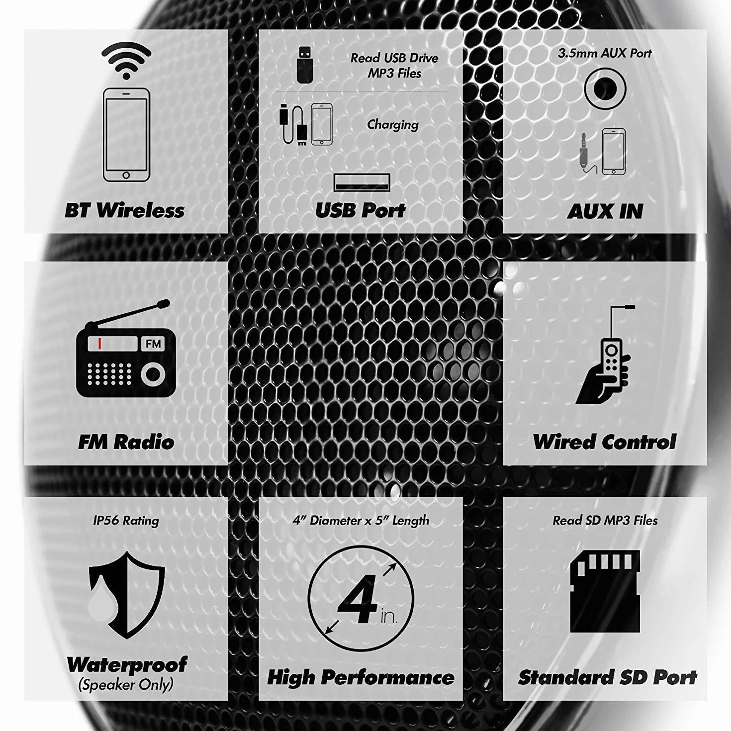 1000W 4 Kanal Motorrad Verstärker 4 "Full Range Wasserdicht Bluetooth Motorrad Stereo Lautsprecher Audio System mit AUX USB SD FM Radio für 1-1.5" Lenker Harley Cruiser ATV UTV (Chrom, net)