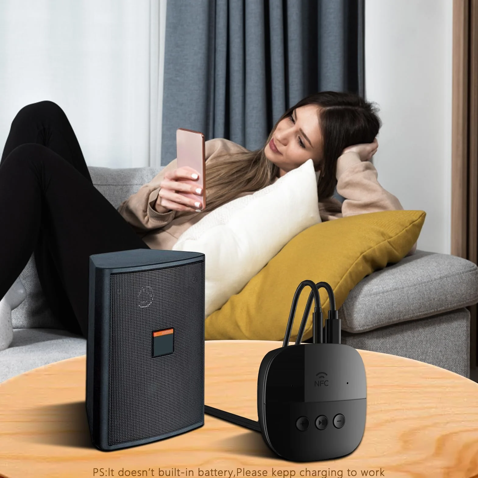 eppfun Bluetooth 5.2 Audio Adapter, Bluetooth Empfänger Receiver für Stereoanlage mit 3.5mm AUX Klinke & Cinch für Lautsprecher, Verstärker, Home Stereoanlage