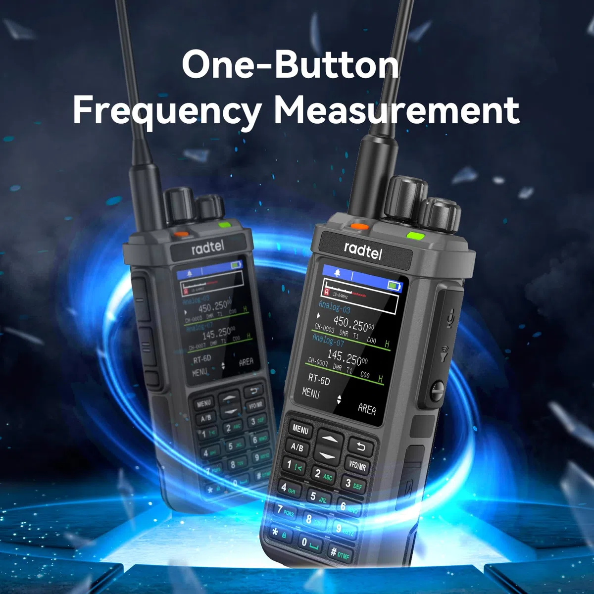 Radtel RT-6D DMR-Radio, 500.000 Kontakte, Dualband-Walkie-Talkie, Dual-Zeitschlitz, Zweiwegeradio, Stufe 1+2, Amateurfunk, 1024 Kanäle