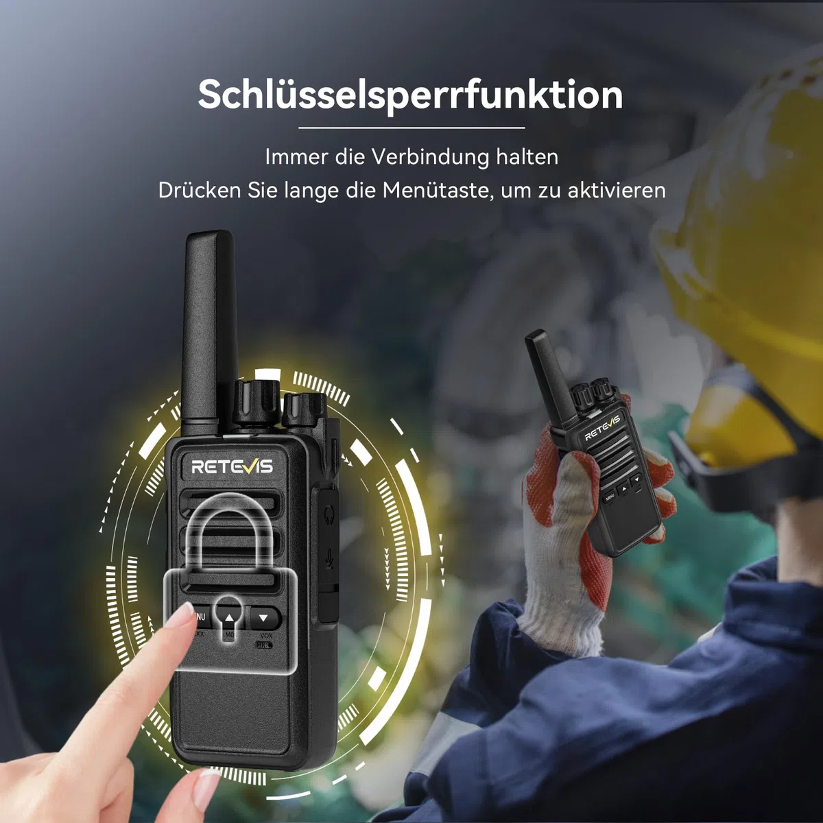 Retevis RT668B Walkie Talkie, PMR446 Funkgerät, USB-C, 16 Kanäle, Wiederaufladbare Funkgeräte Set für Sicherheit, Restaurant, Lager (Mit 10-Wege-Ladegerät)